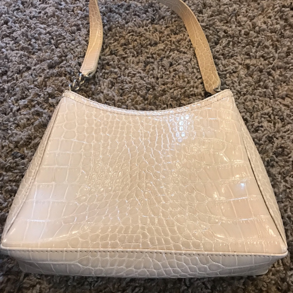 COPY - Liz Claiborne cream Faux Crocodile/Alligator purse